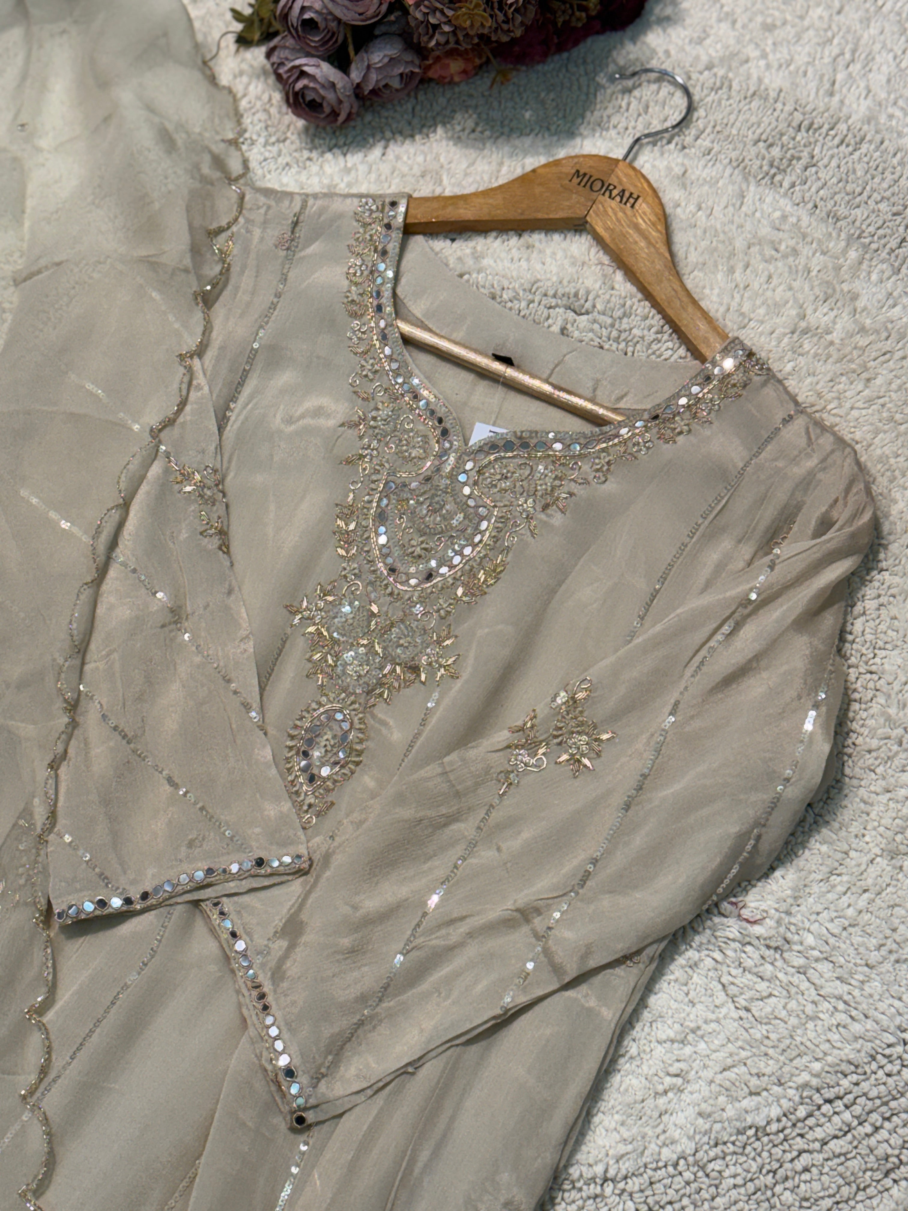 MZ2497-Designer chinnon suit