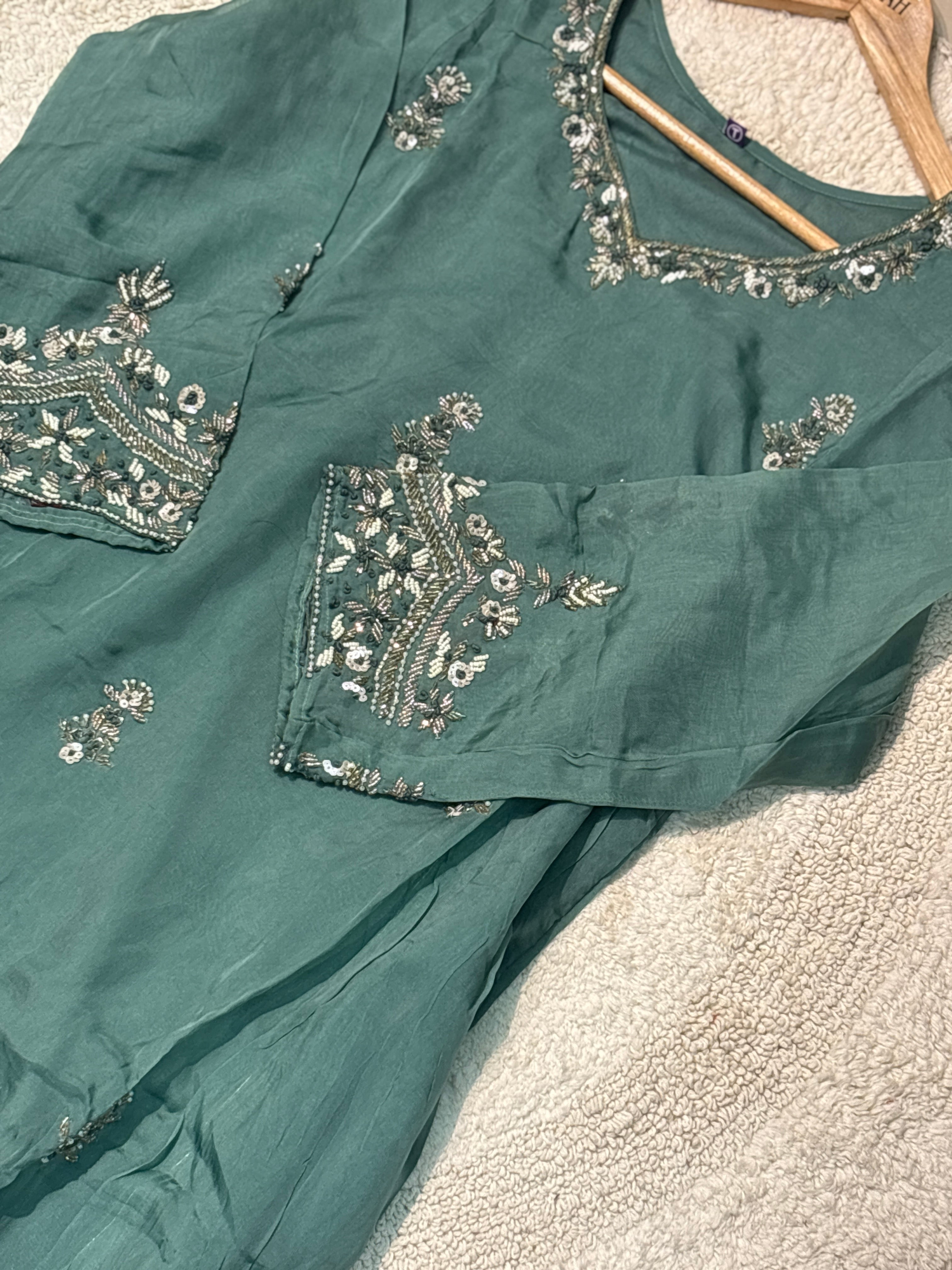 MZ2529-Viscose organza suit