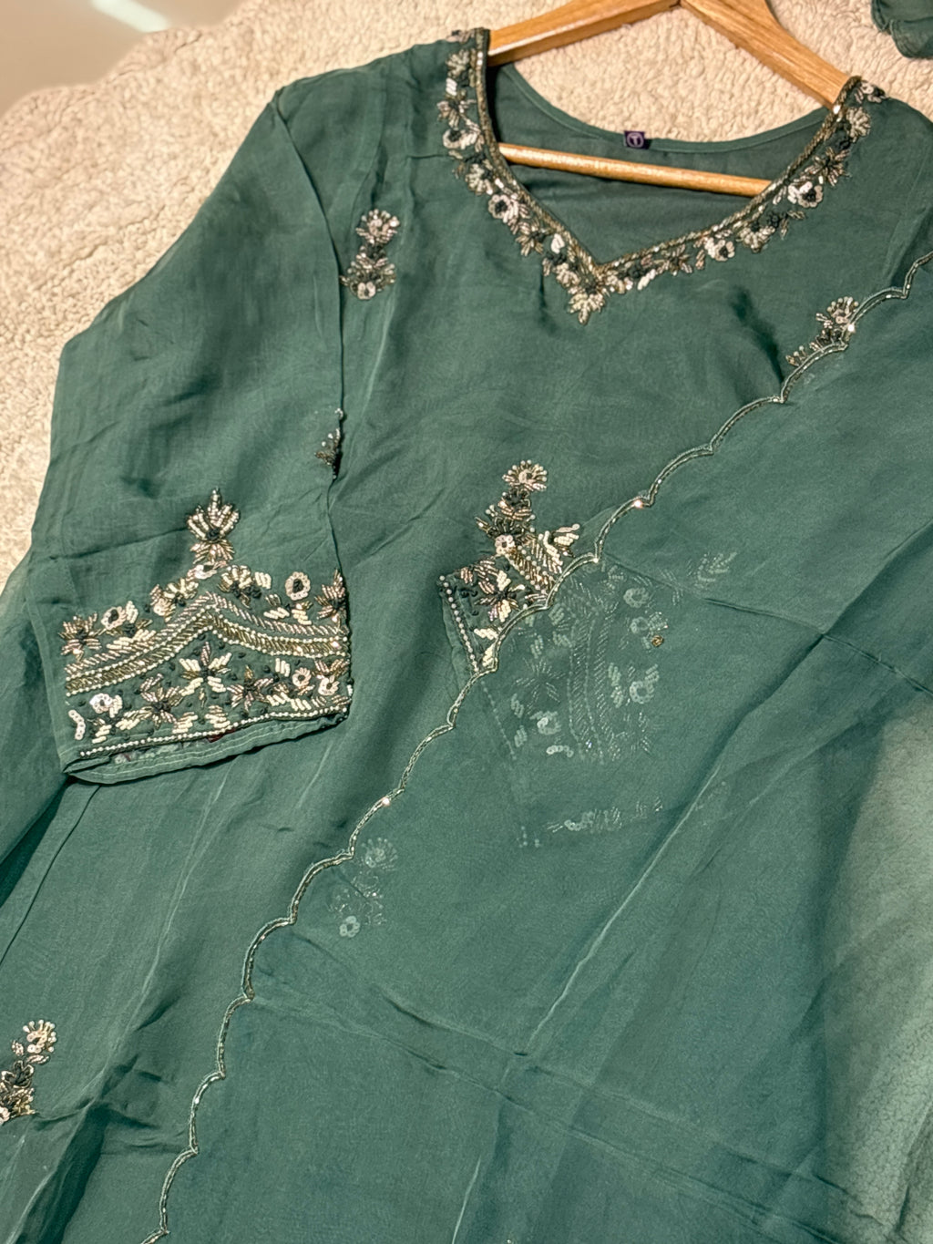 MZ2529-Viscose organza suit