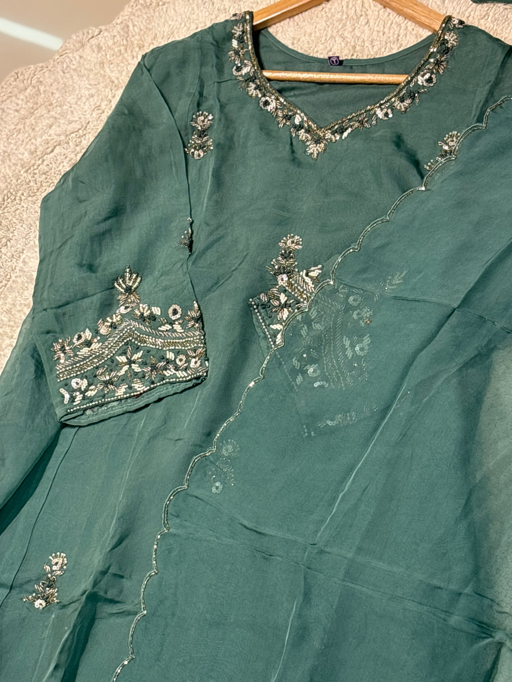 MZ2529-Viscose organza suit