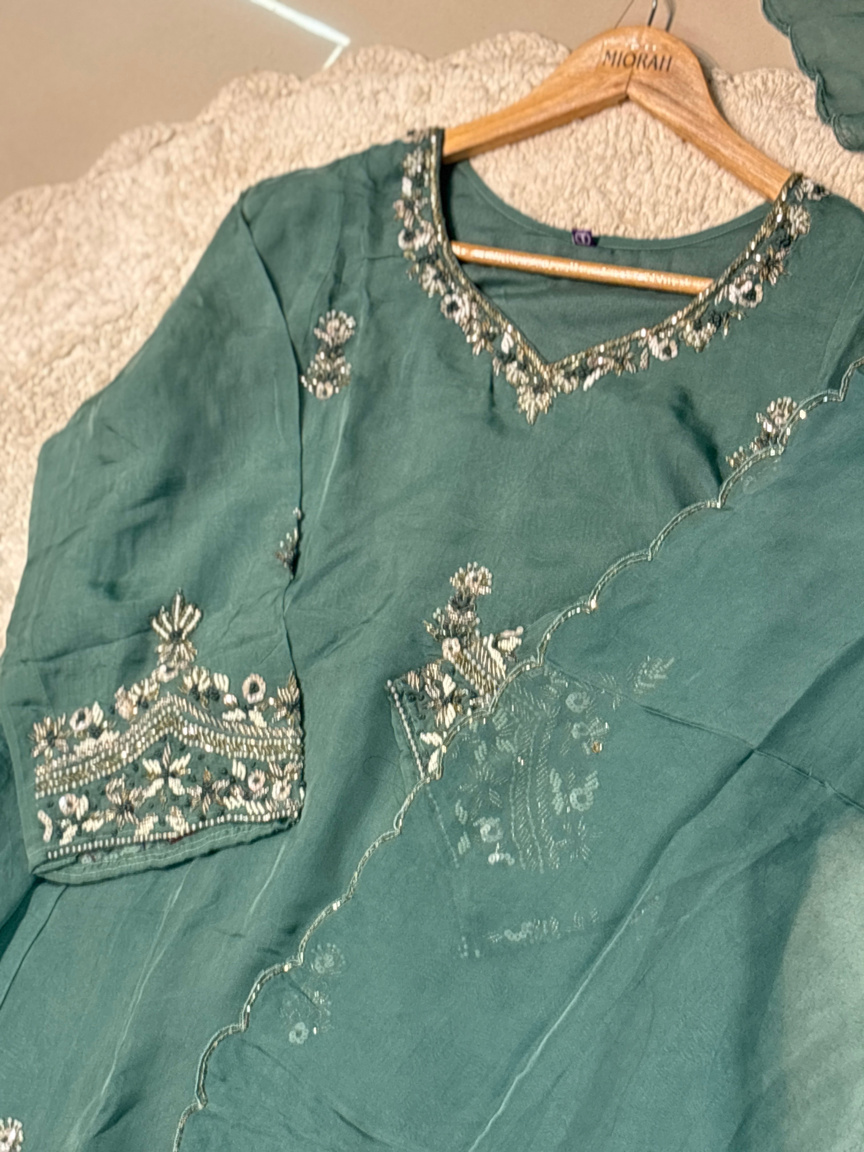MZ2529-Viscose organza suit