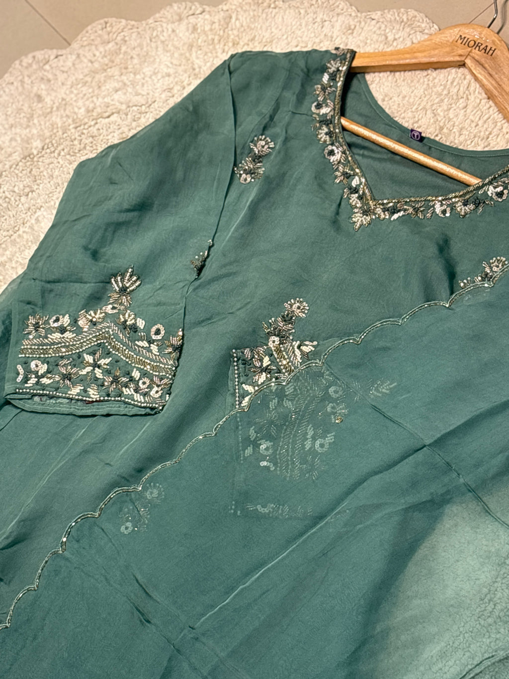 MZ2529-Viscose organza suit