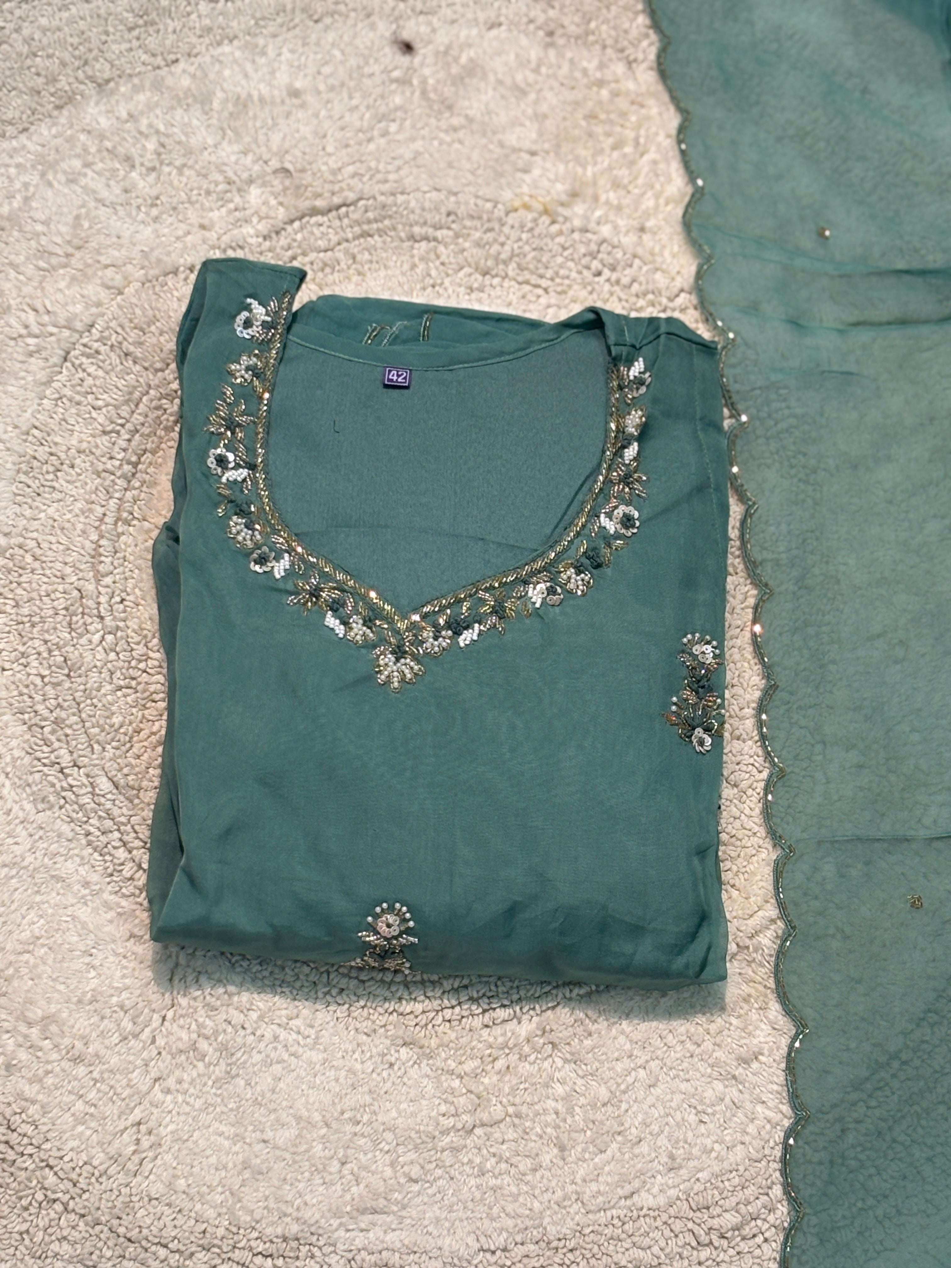 MZ2529-Viscose organza suit