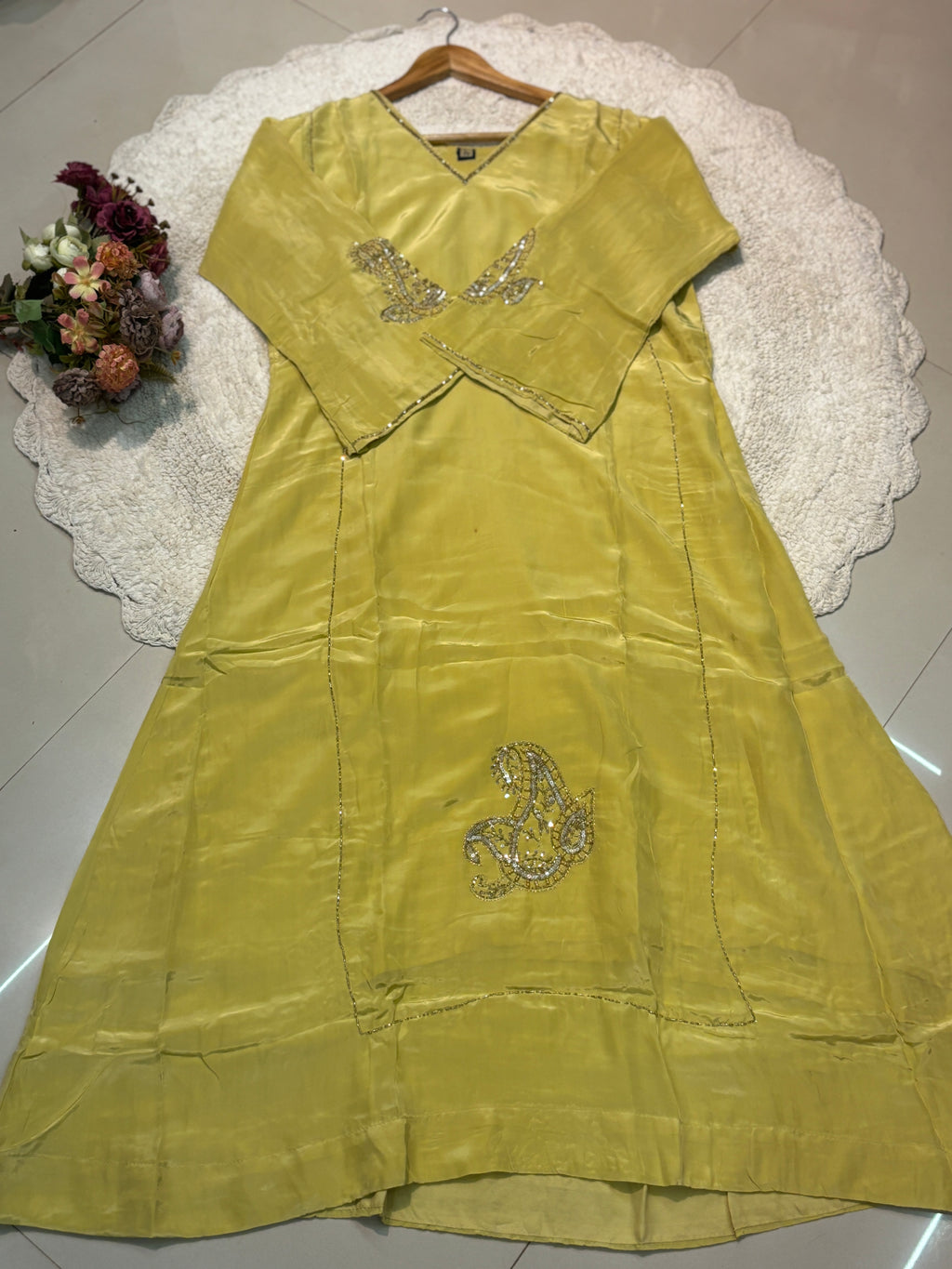 MZ2530-crape silk suit