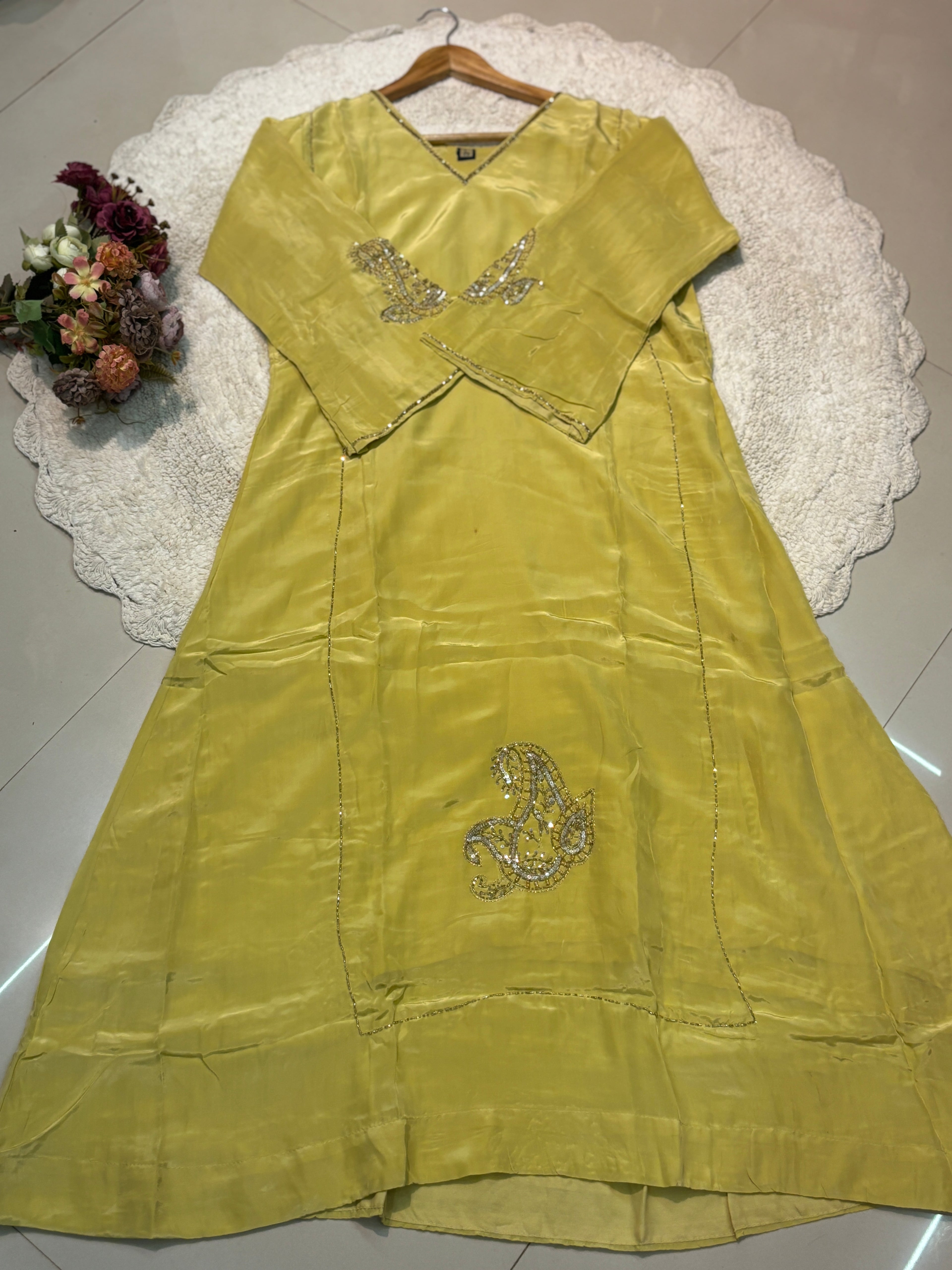 MZ2530-crape silk suit