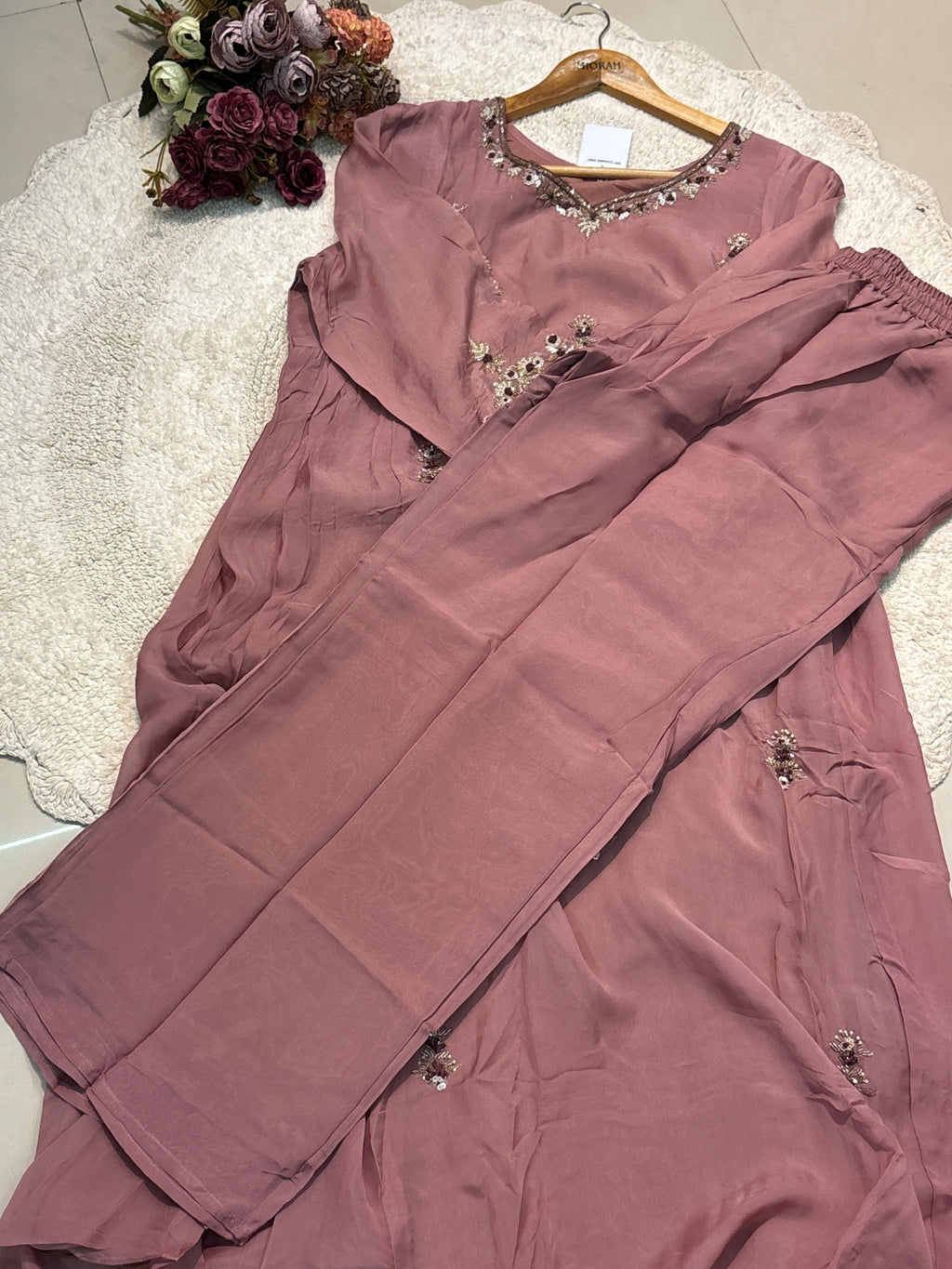 MZ2533-viscose organza suit