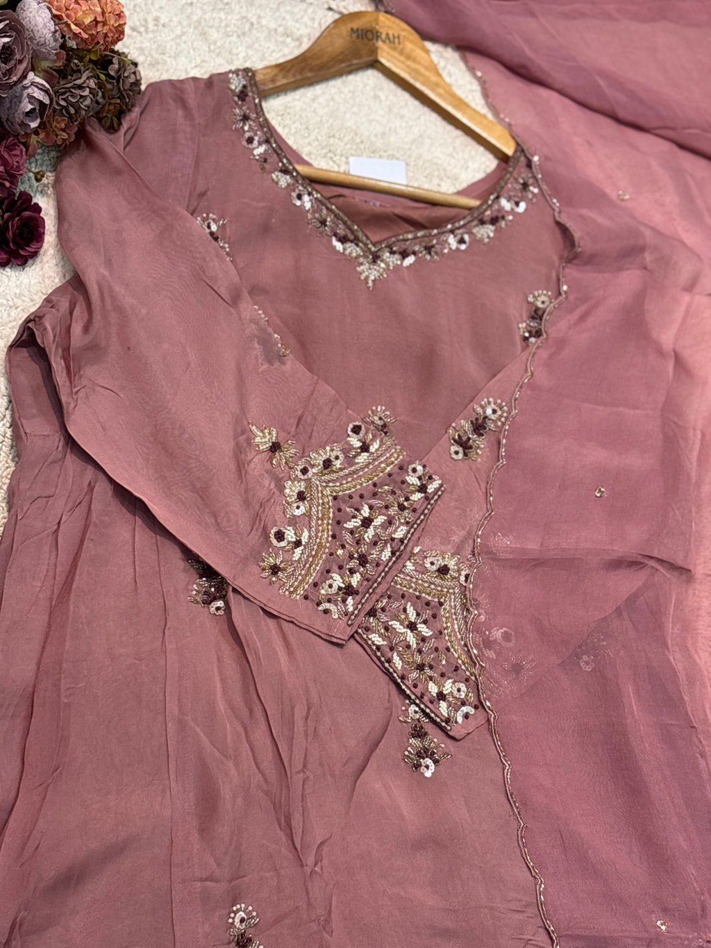 MZ2533-viscose organza suit