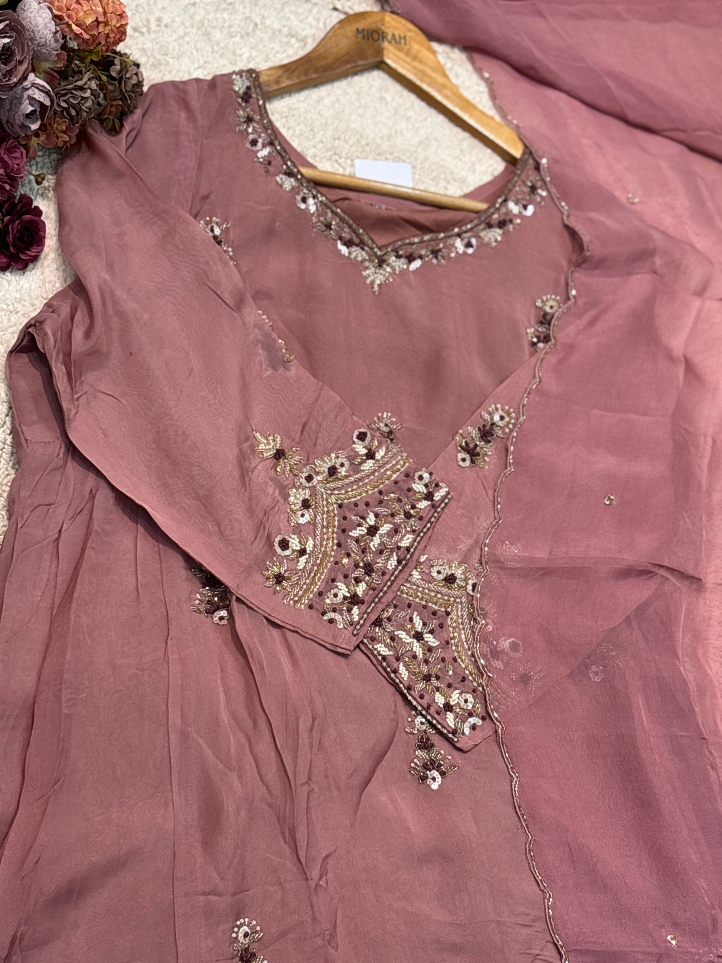 MZ2533-viscose organza suit