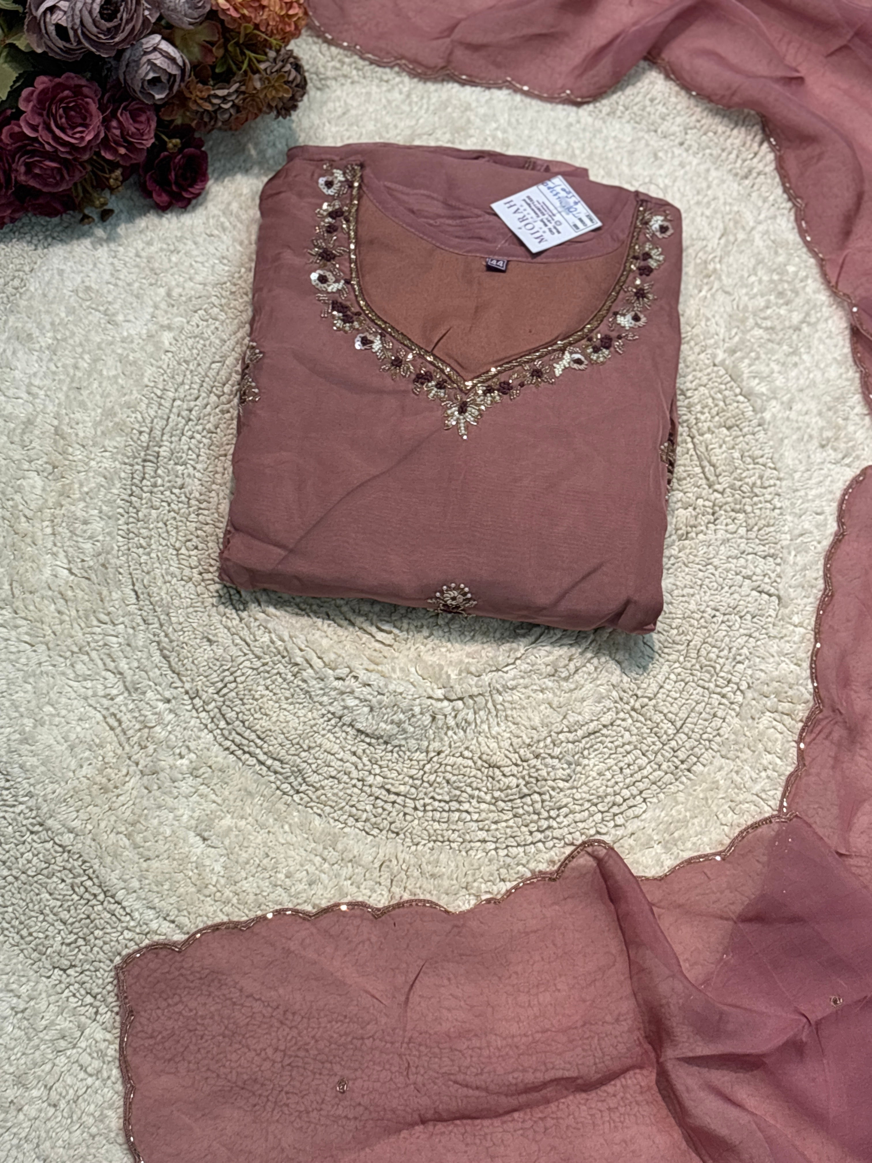 MZ2533-viscose organza suit