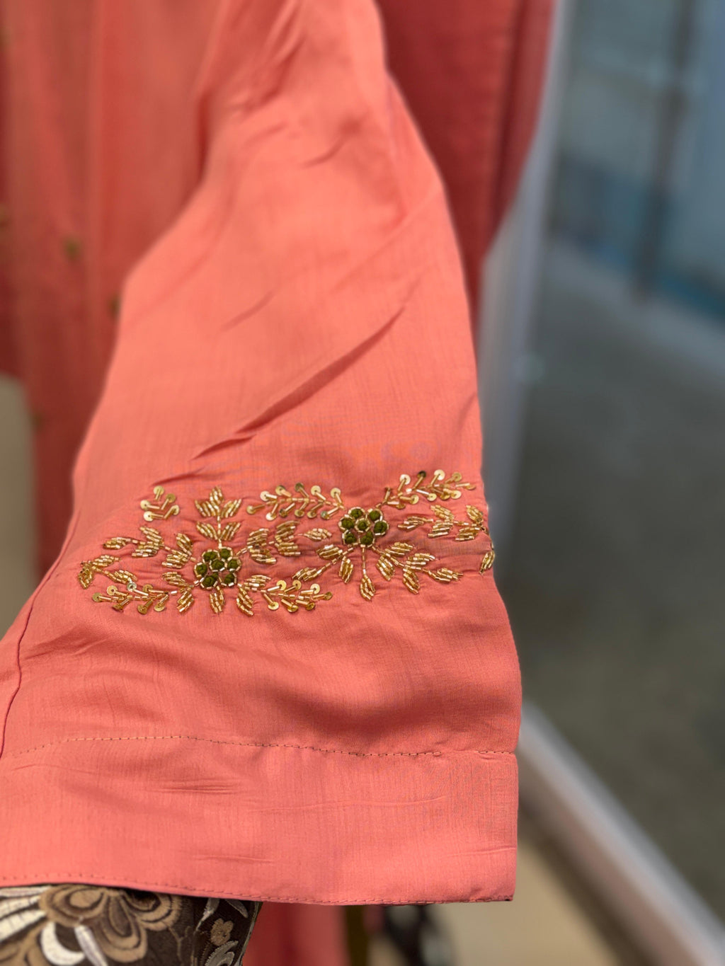 Mul chanderi Handwork suits