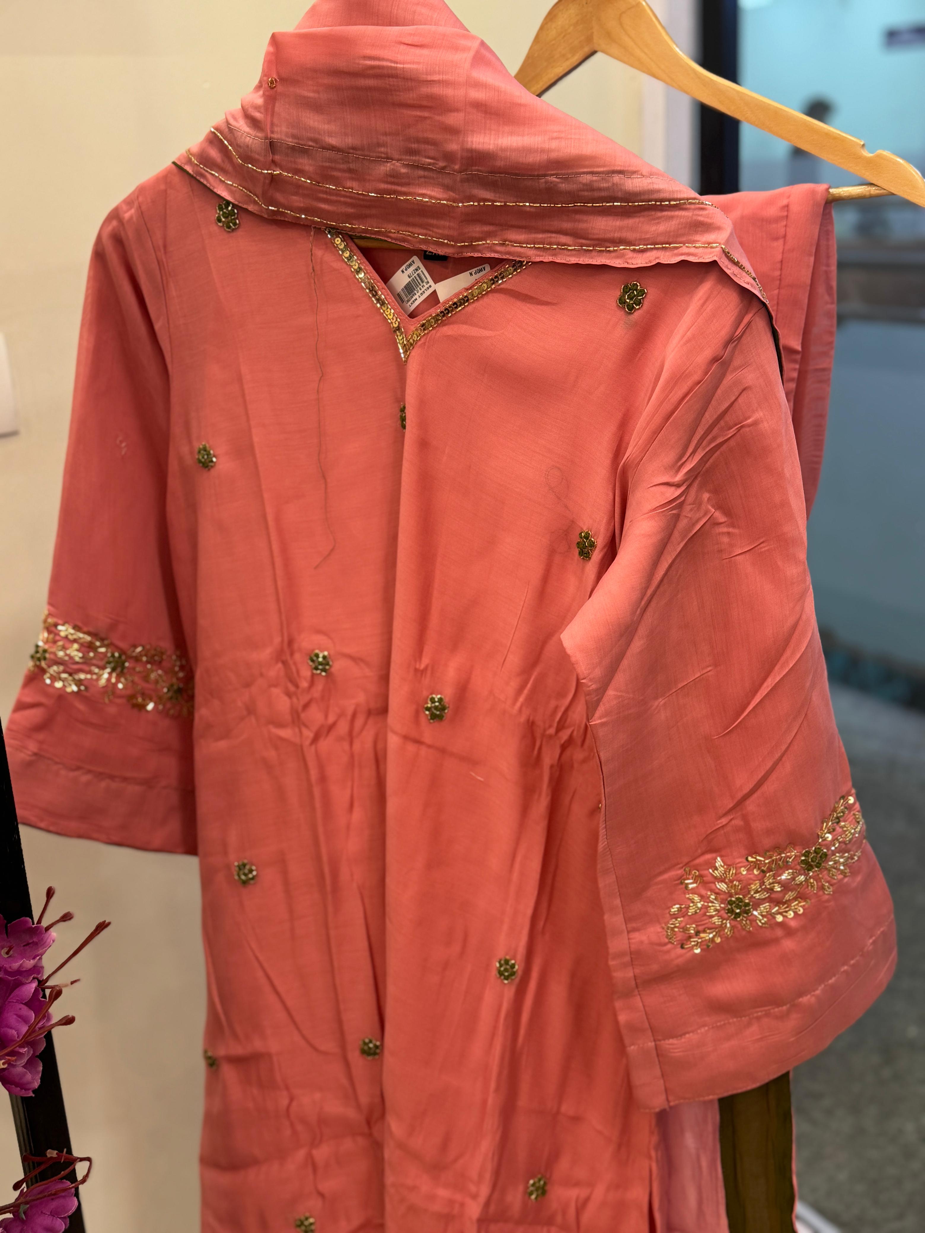 Mul chanderi Handwork suits