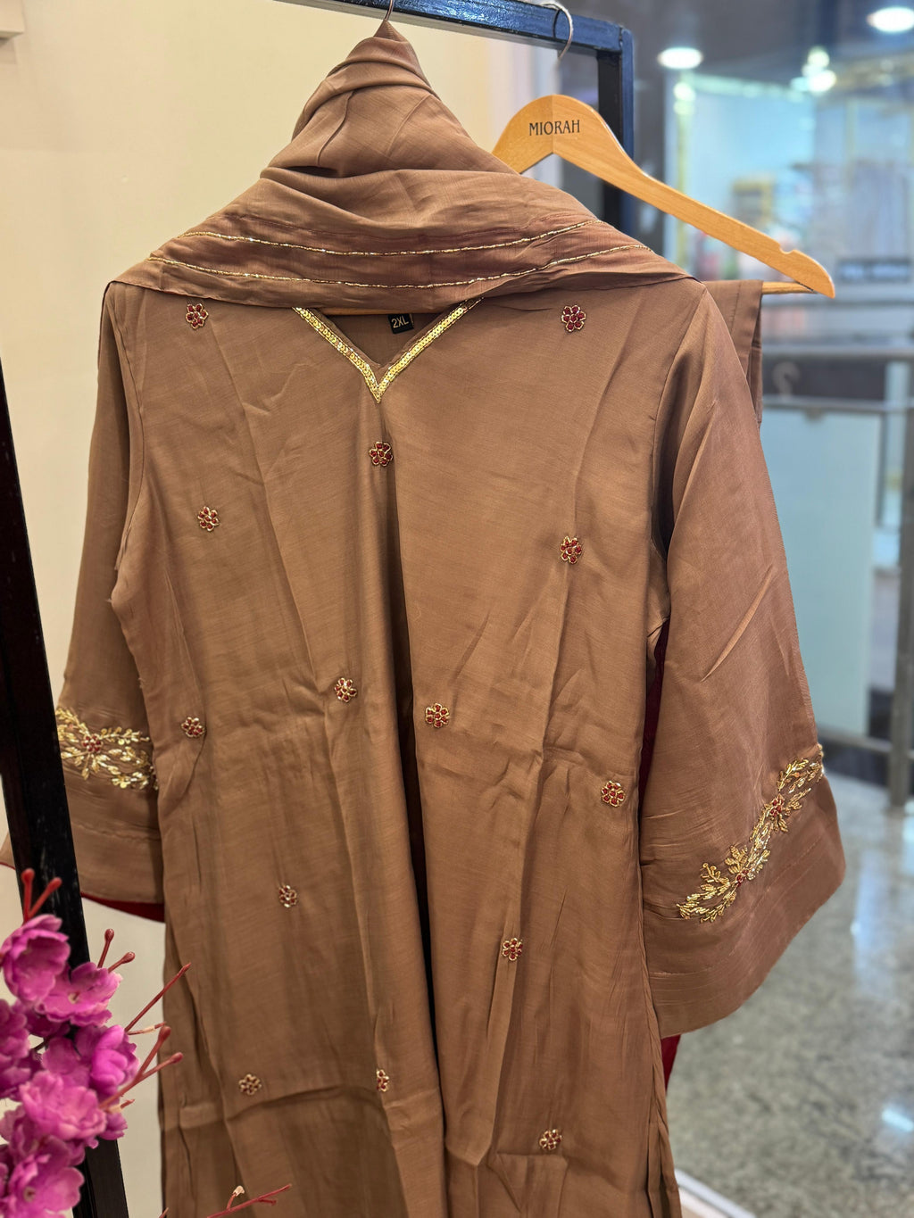 Mul chanderi Handwork suits