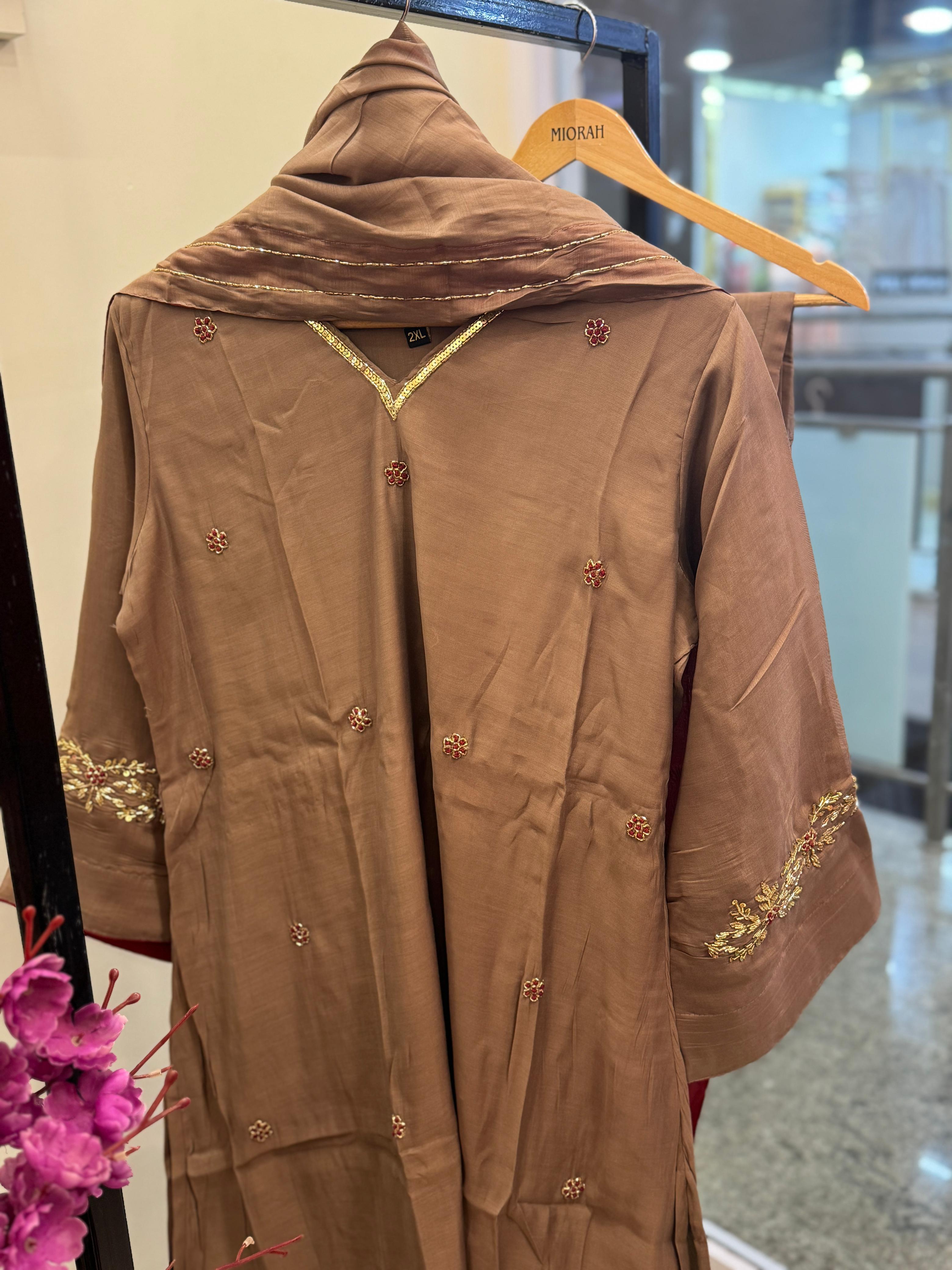 Mul chanderi Handwork suits