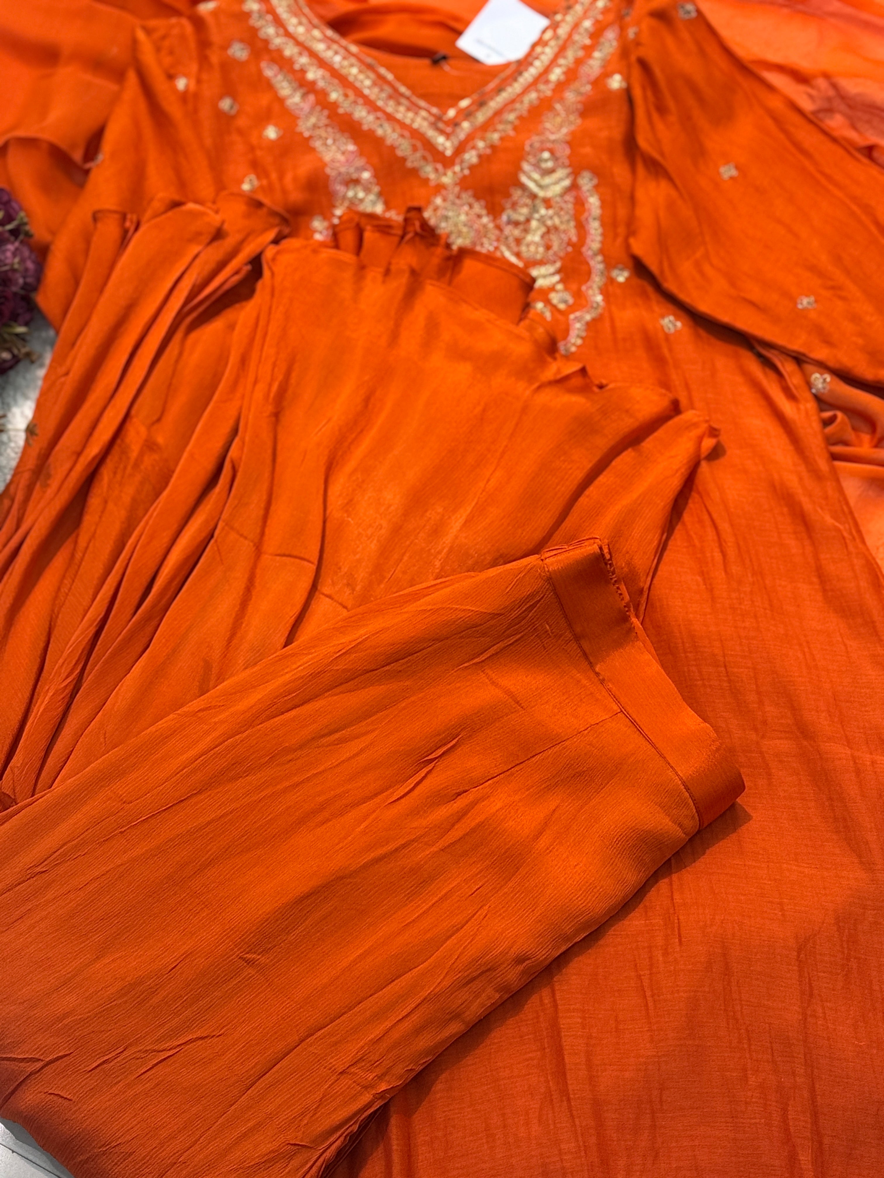 Premium mul chanderi side cut kurta with palazzo pants and duppatta