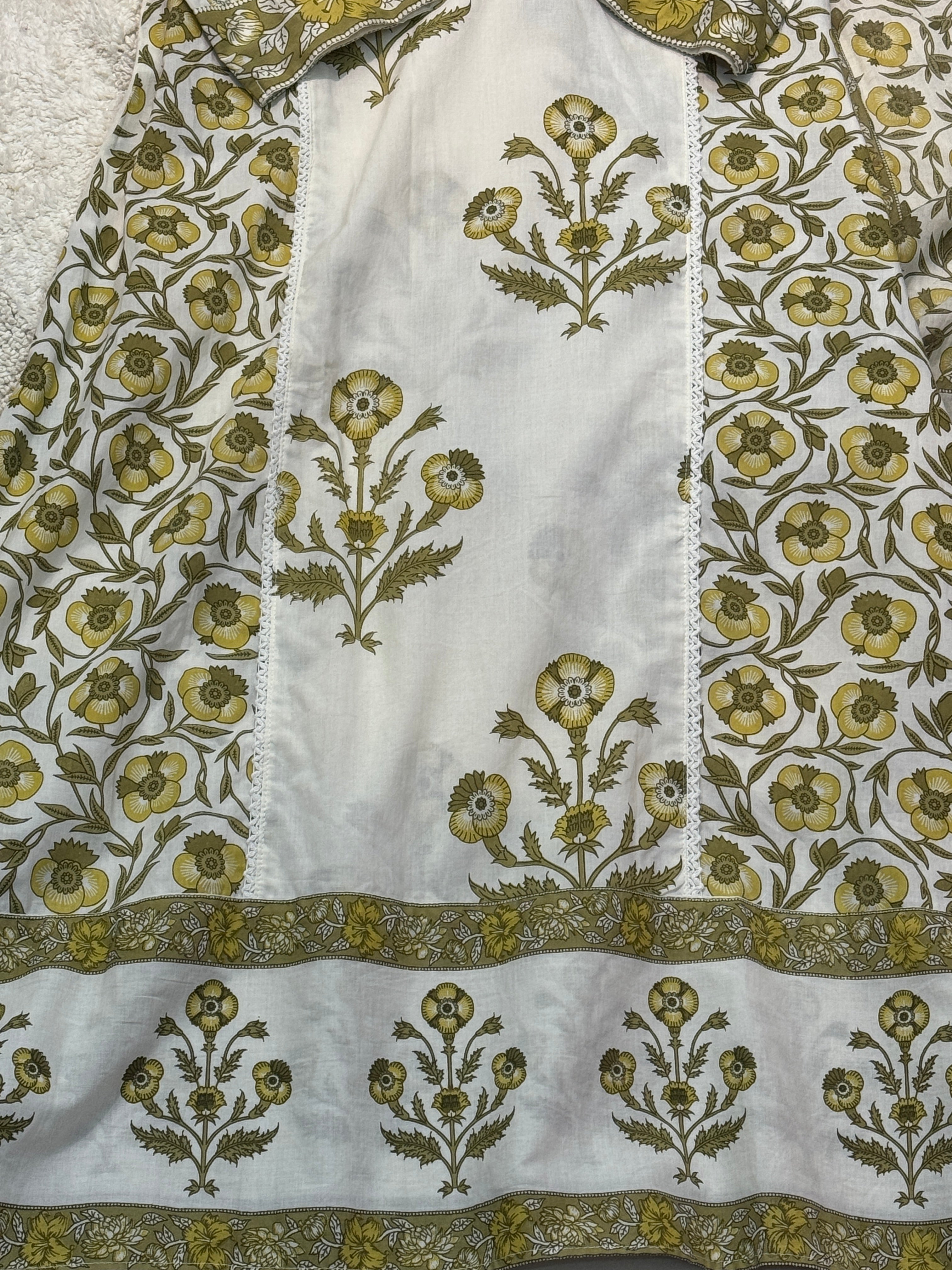 Cotton anarkali with pant and dupatta