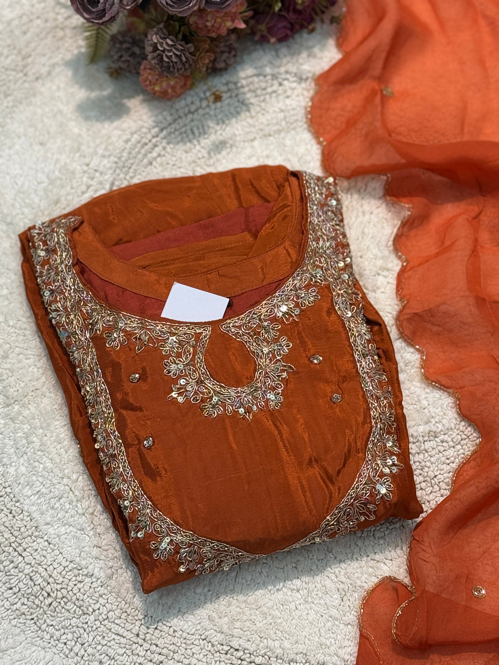 Premium chinnon handworked aline suits