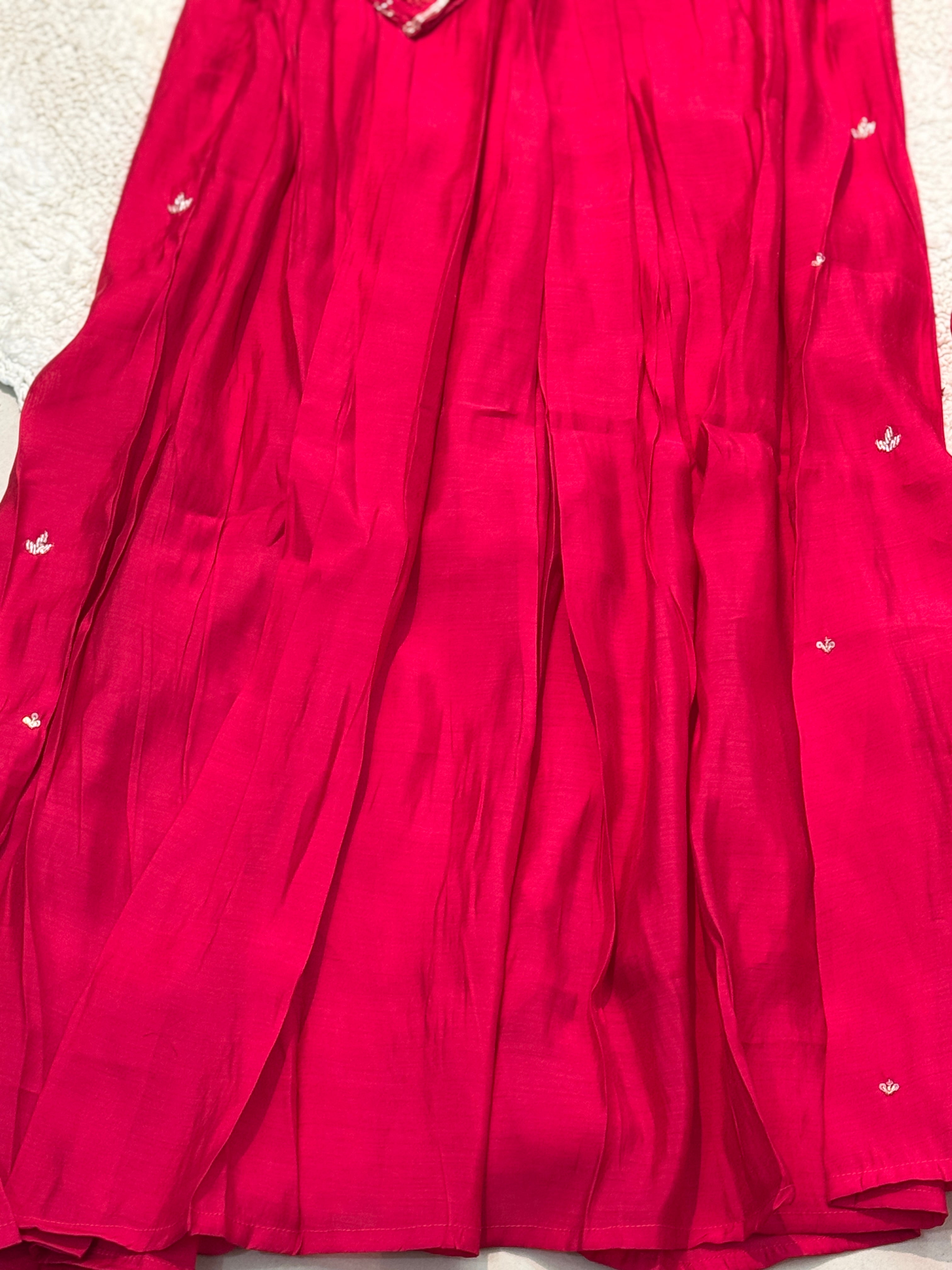 Premium mul chandheri handworked aline suits